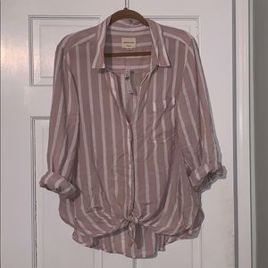 Pink Striped Button Up